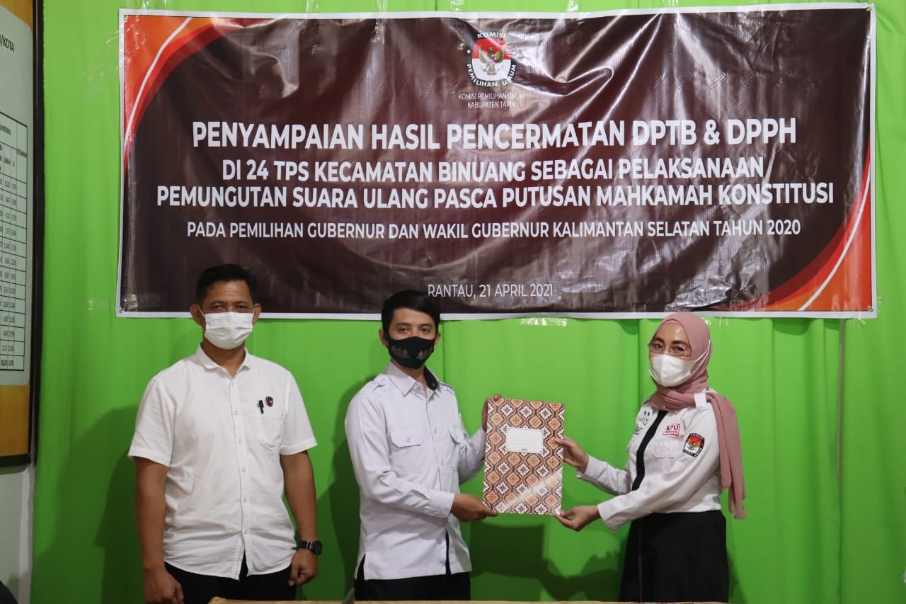 Bawaslu Tapin Awasi Penyampaian Hasil Pencermatan DPTb dan DPPh