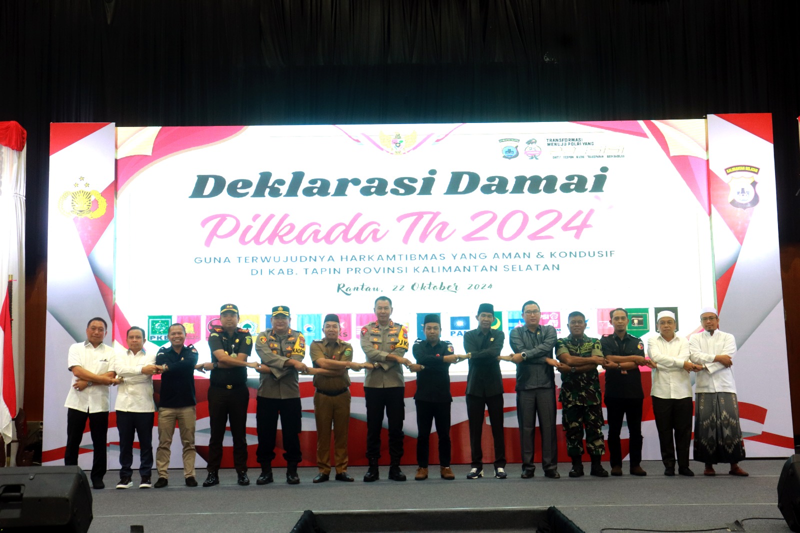 Deklarasi Damai Pilkada tahun 2024 Di Kabupaten Tapin