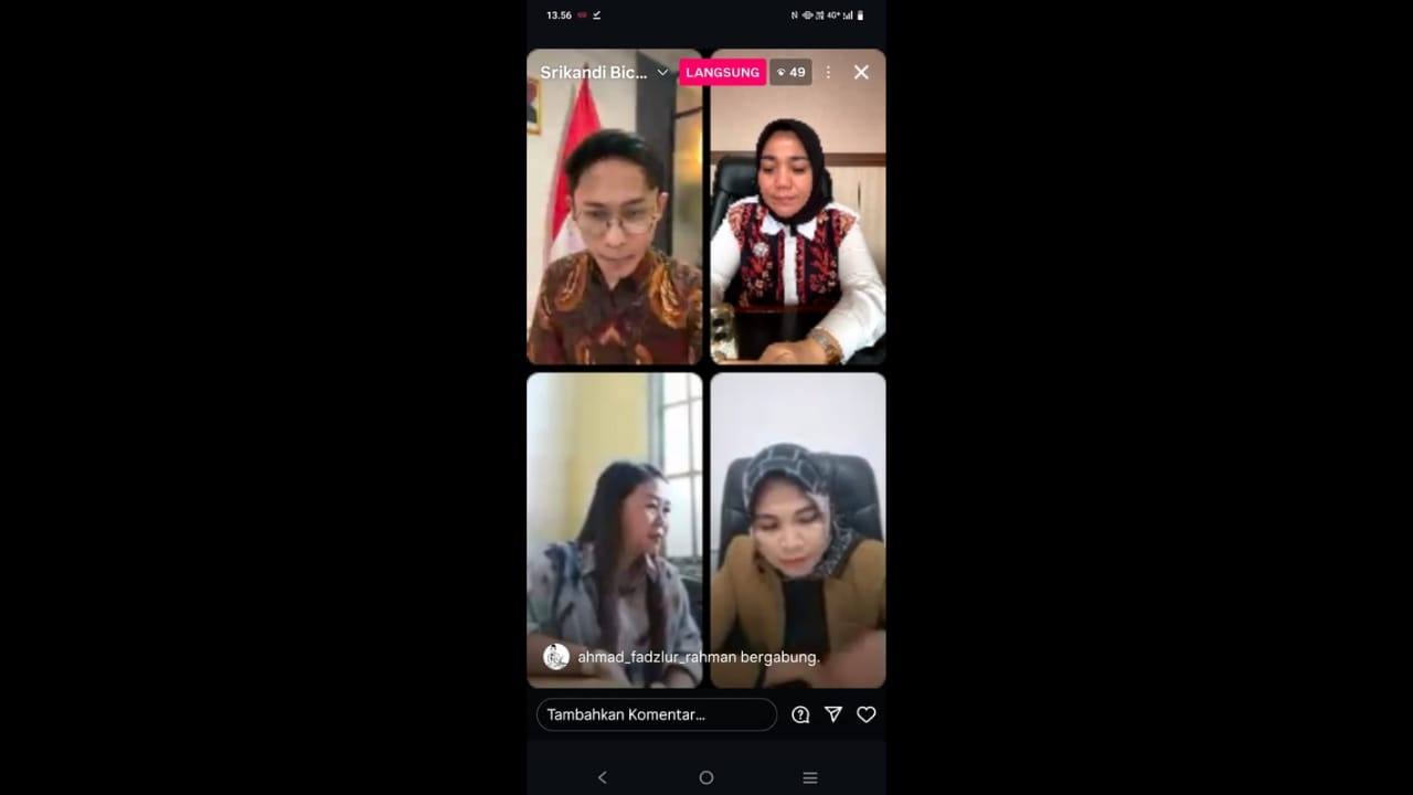 Anggota Bawaslu Tapin Join Live on Instagram Srikandi Bicara