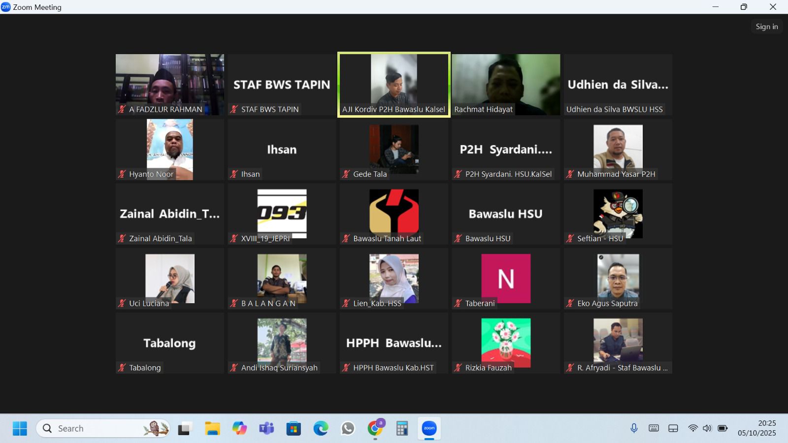 Perkuat Publikasi dan Pencegahan, Bawaslu Tapin Ikuti Zoom Meeting Dengan Bawaslu Kalsel