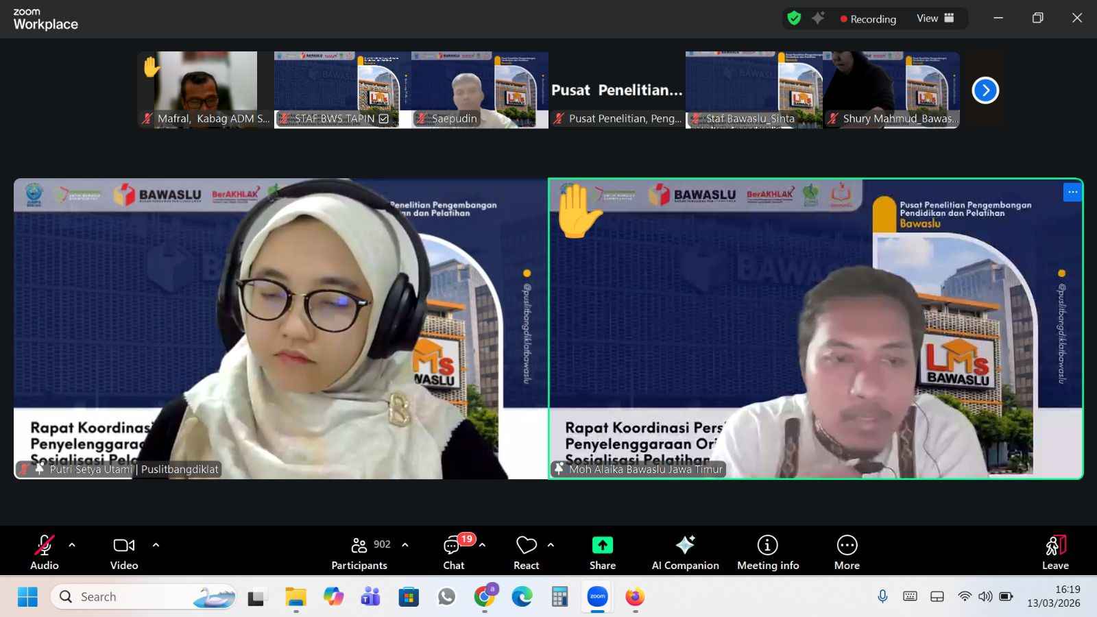Bawaslu Tapin Ikuti Rakor Persiapan Orientasi PPPK dan Pelatihan LMS dari Bawaslu RI