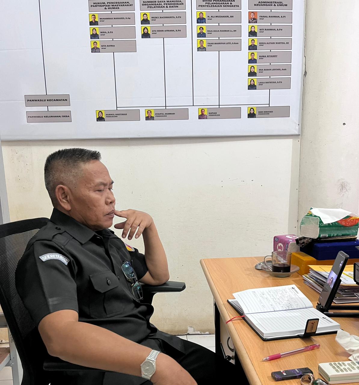 Perkuat Kinerja, Bawaslu Tapin Ikuti Sosialisasi Perkin dari Bawaslu Kalsel