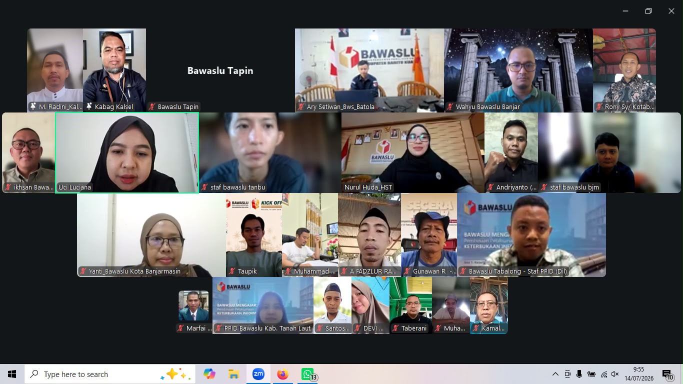 Perkuat Keterbukaan Informasi, Bawaslu Tapin Ikuti Sosialisasi Monev KIP 2026