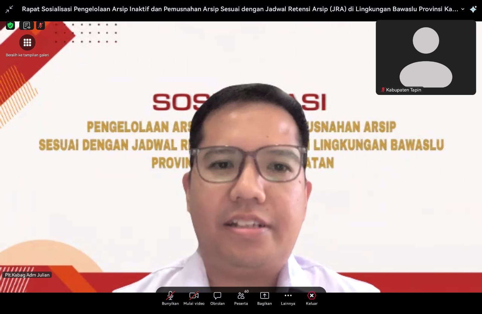 Tertib Arsip, Tertib Administrasi: Bawaslu Tapin Ikuti Sosialisasi Kearsipan Bersama ANRI